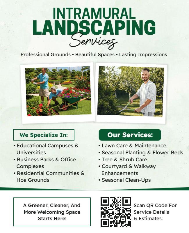 Intramural Landscaping Services Promotional Flyer Template