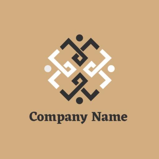 Intricate Black and White Team Interactions Logo Template