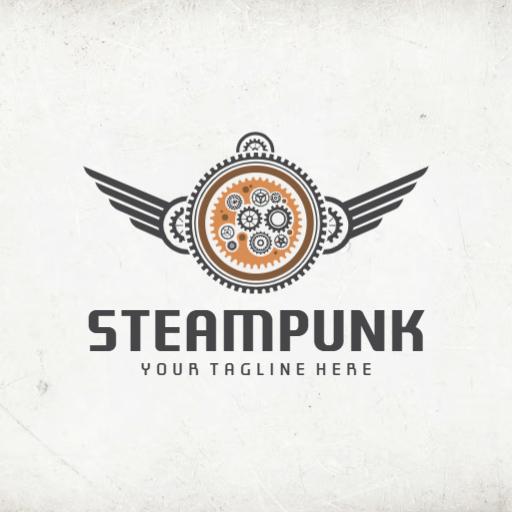 Intricate Gear Design Showcasing Steampunk Aesthetics Logo Template