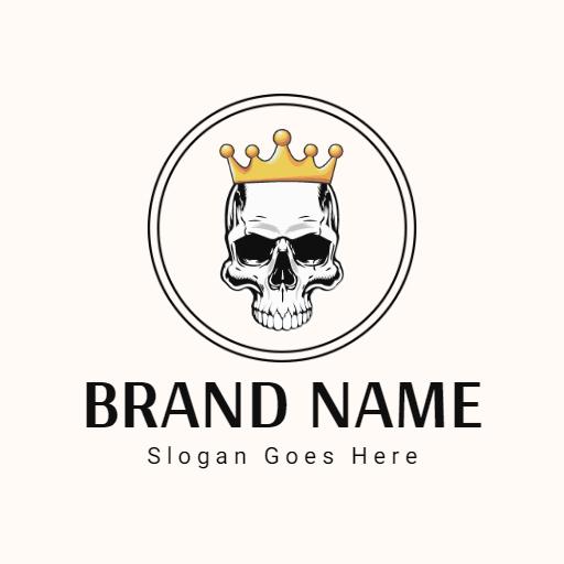 Intriguing Skull Design with Crown Symbolizing Power Logo Template