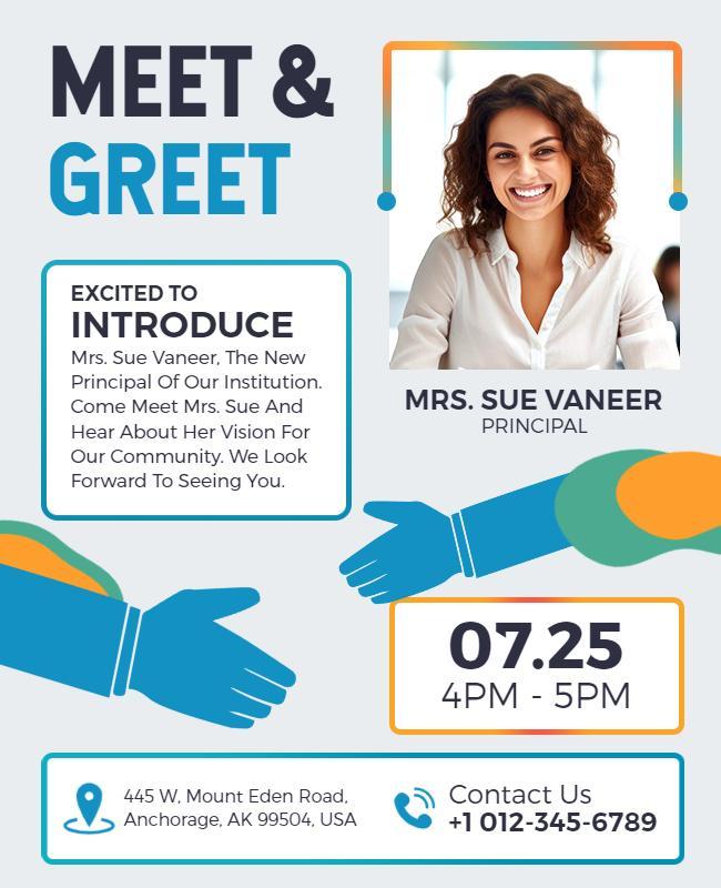 Introducing Principal Meet and Greet Flyer Template