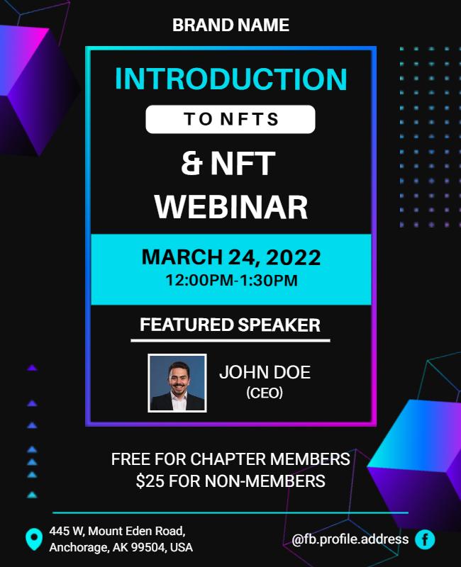 Introduction to Nfts Webinar Announcement Flyer Template