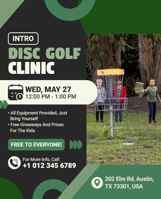 Introductory Disc Golf Clinic Event Flyer Template