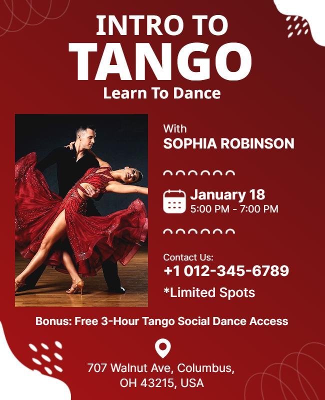 Introductory Tango Lesson Flyer Template
