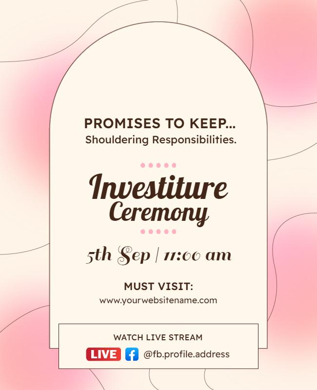 Investiture Ceremony Event Announcement Flyer Template