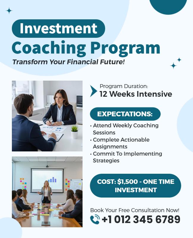 Investment Coaching Program Flyer Template