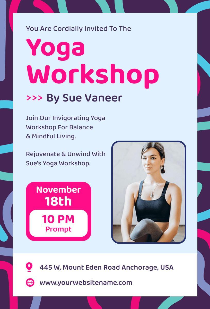 Invigorating Yoga Mindfulness Balance Workshop Invitation Template