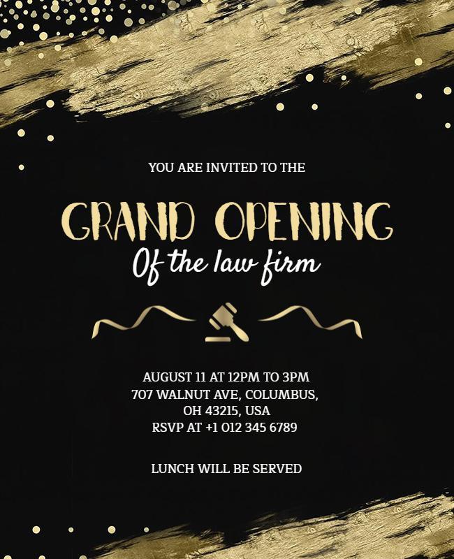 Invitation to Law Firm Grand Opening Flyer Template