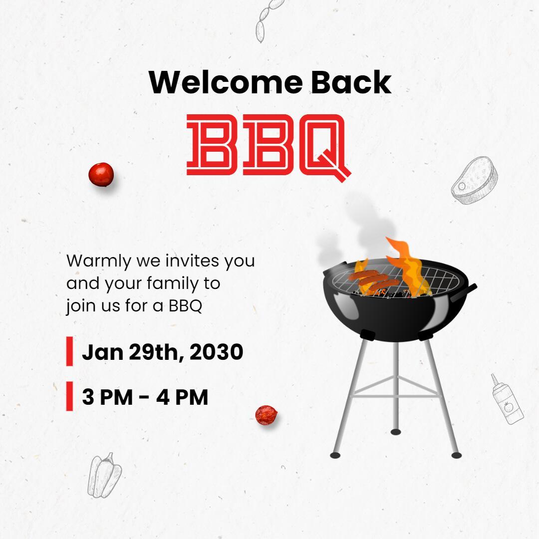 Inviting BBQ Gathering with Grilled Food and Family Theme Ad Template