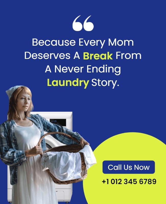 Inviting Blue Laundry Service Promotion Poster Template