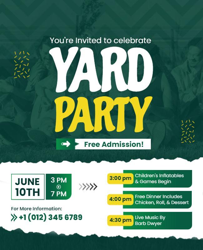 Inviting Family Friendly Yard Party Celebration Flyer Template