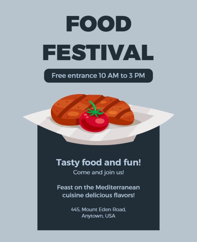 Inviting Modern Mediterranean Food Festival Poster Template