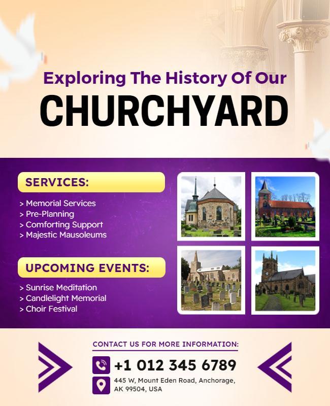 Inviting Multicolored Churchyard History Exploration Poster Template
