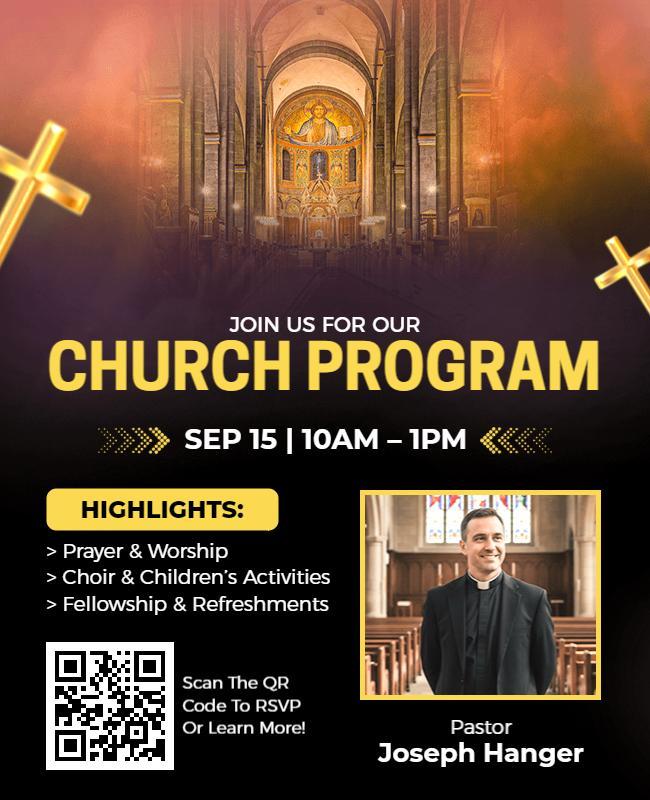 Inviting Warmth Christian Church Program Announcement Flyer Template