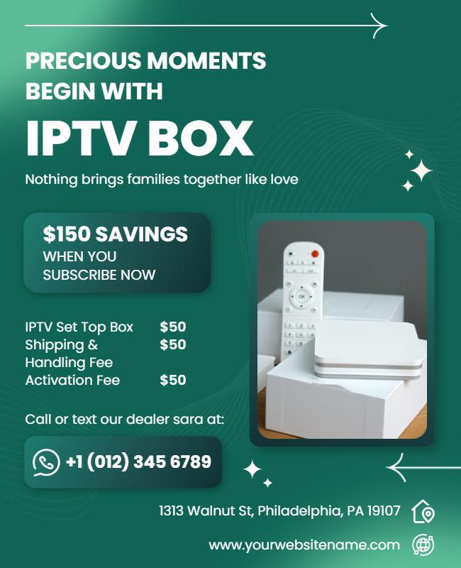 Iptv Box Promotion Savings Flyer Template