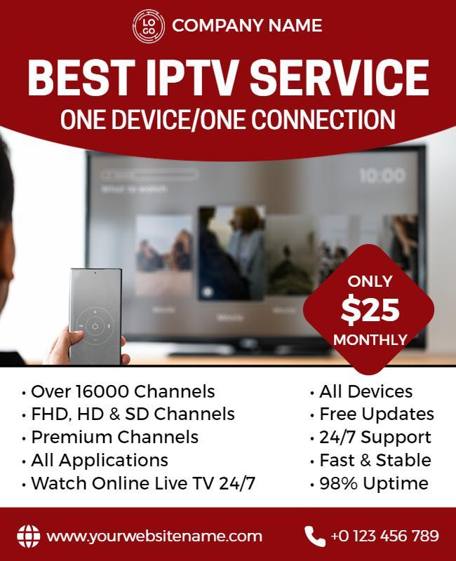 Iptv Streaming Service Promotion Flyer Template