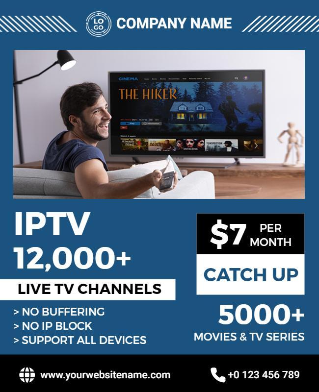 Iptv Streaming Service Promotional Flyer Template