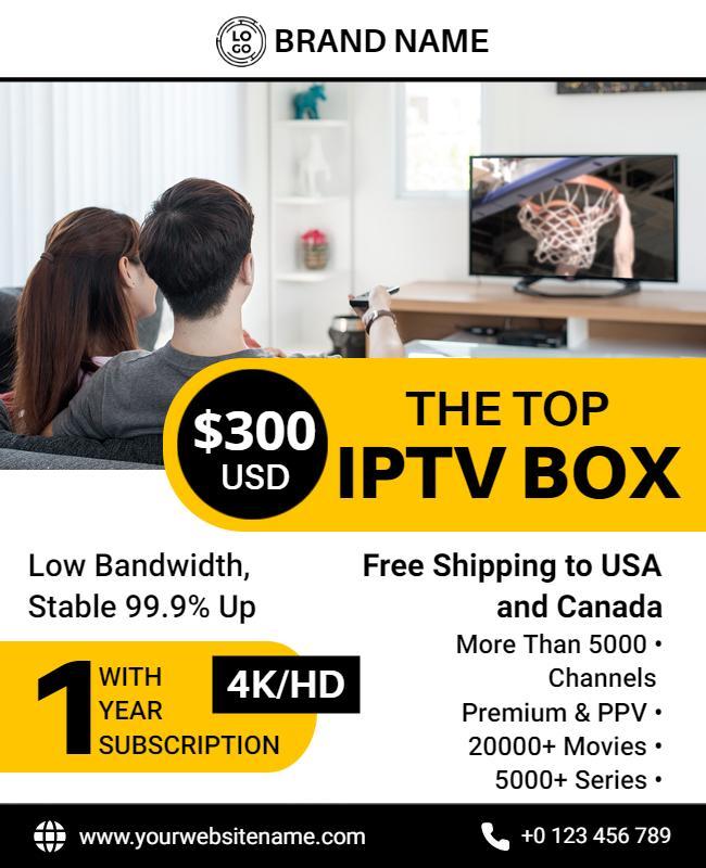 Iptv Subscription Advertising Flyer Template