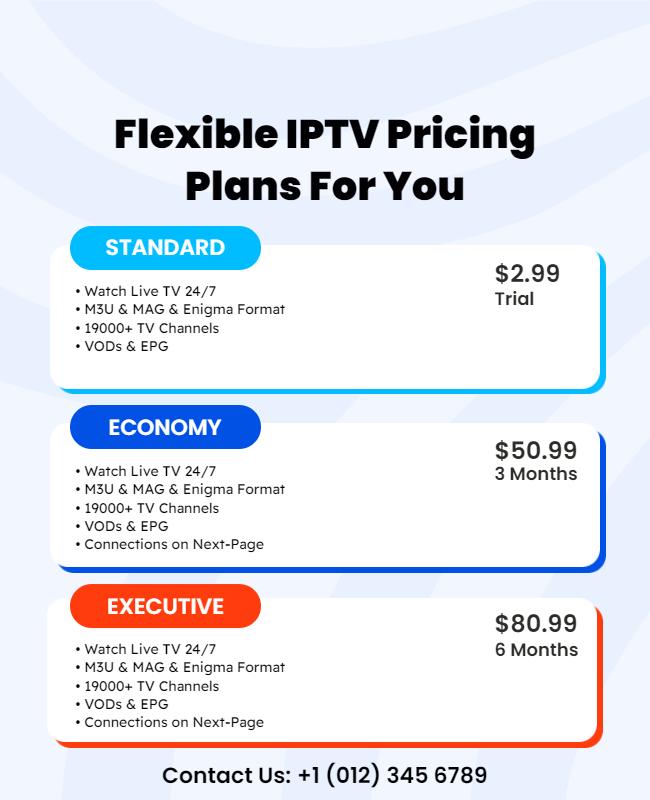 Iptv Subscription Pricing Plans Flyer Template