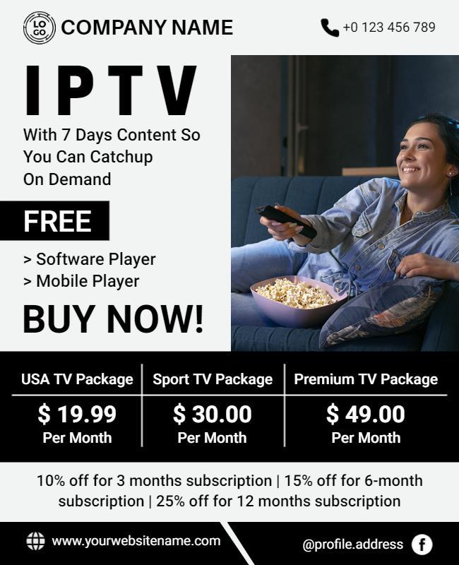 Iptv Subscription Promotional Flyer Template