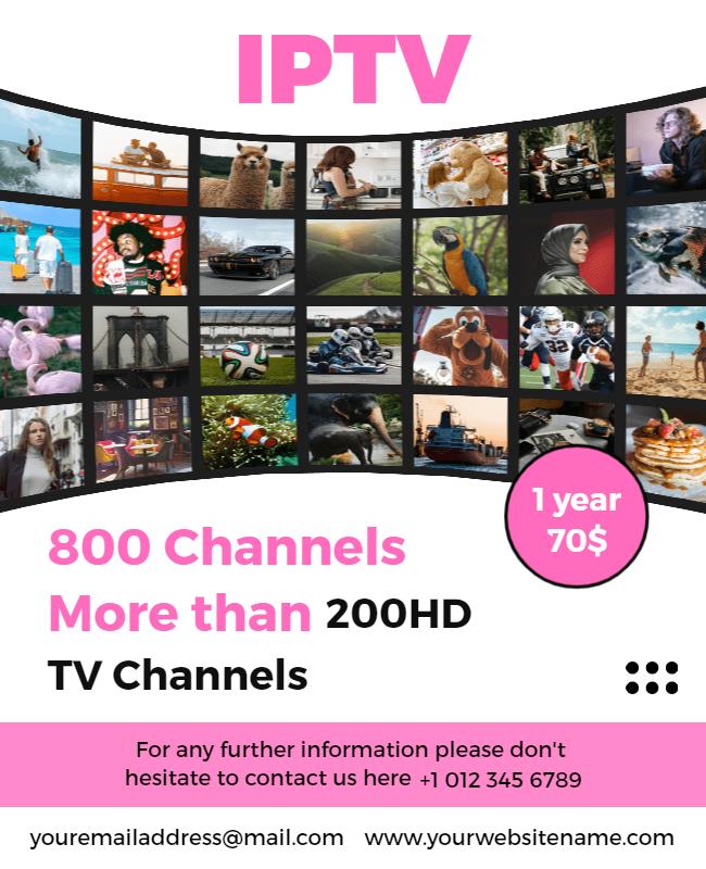 Dynamic Colorful IPTV Subscription Service Flyer Template