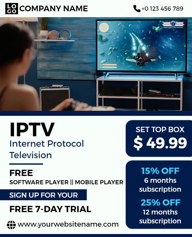 Iptv Subscription Service Promotion Flyer Template