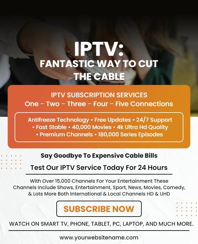 Iptv Subscription Services Promotional Flyer Template