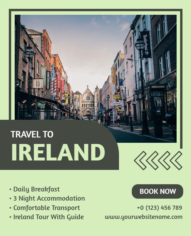 Ireland Travel Tour Promotion Flyer Template