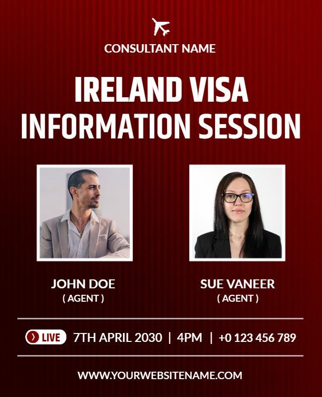 Ireland Visa Information Session Flyer Template