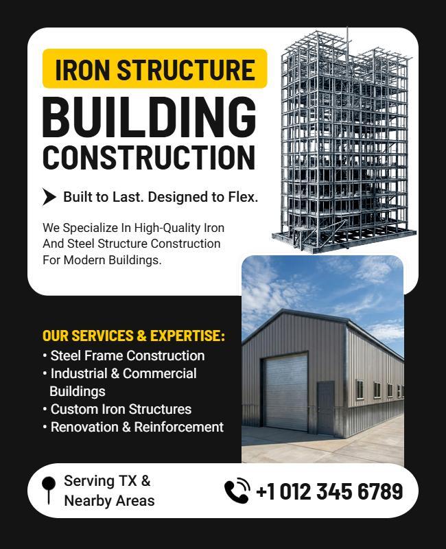 Iron Structure Building Services Poster Template