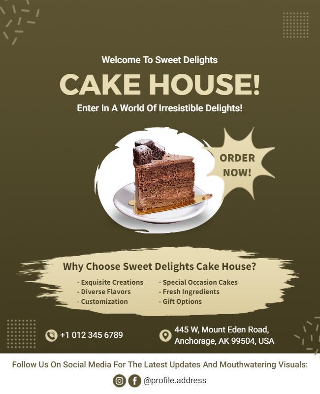 Irresistible Cake House Promotion Flyer Template