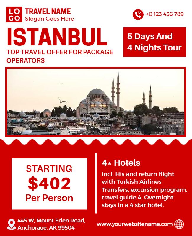 Istanbul Travel Package Offer Flyer Template