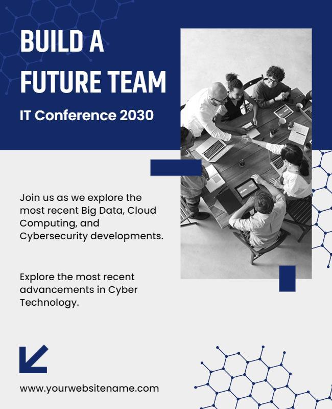 It Conference 2030 Cyber Technology Flyer Template