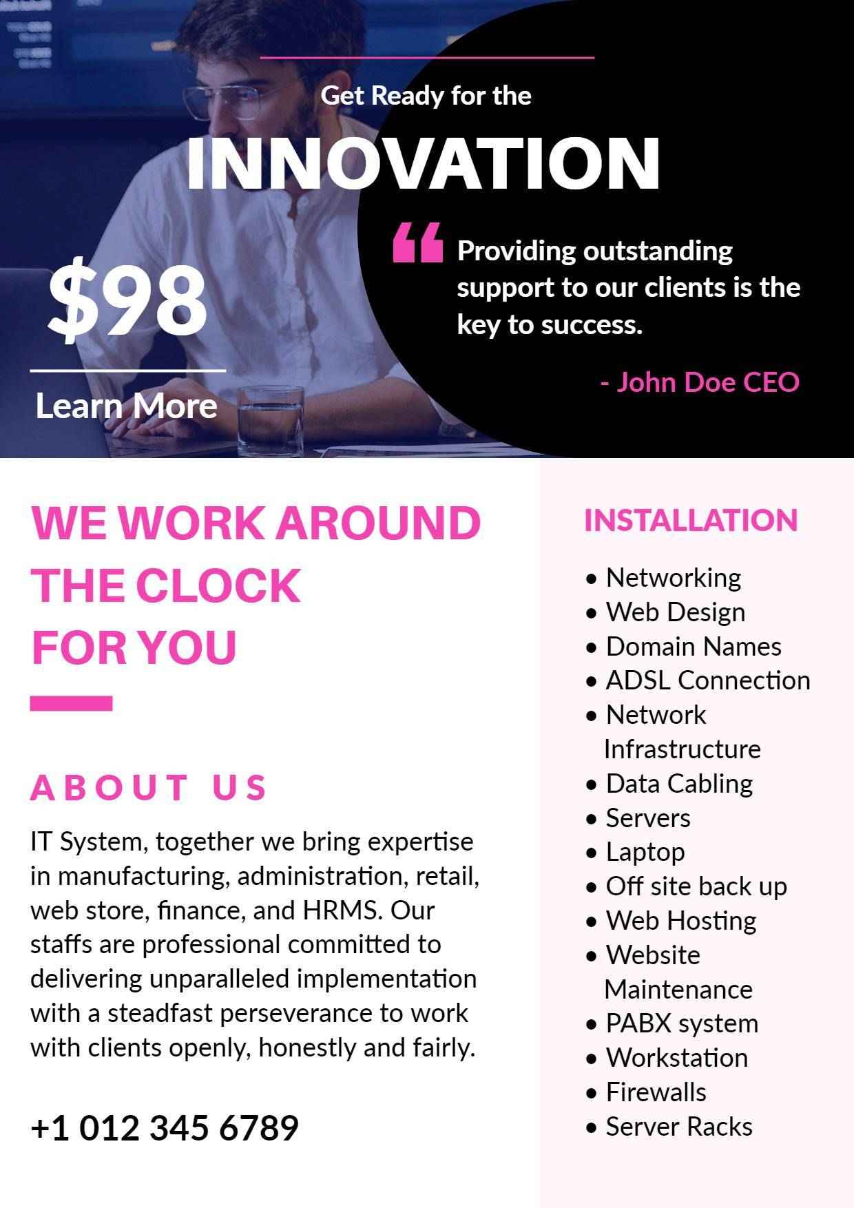 It Services and Solutions Promotional Flyer Template