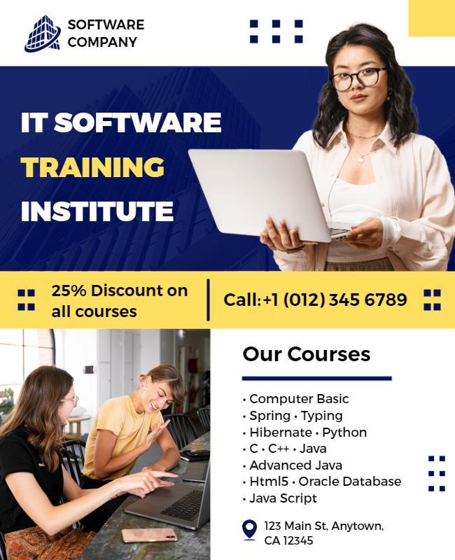 It Software Training Institute Promotional Flyer Template