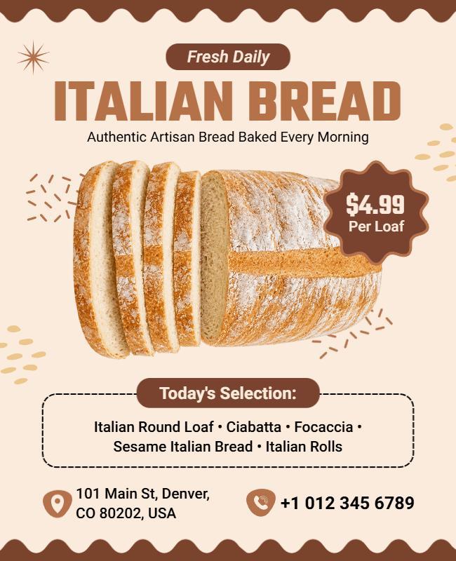Italian Bread Promotional Flyer Template