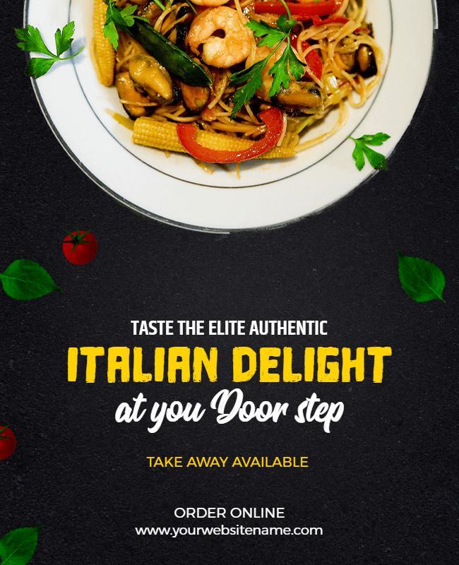 Italian Cuisine Takeaway Promotion Flyer Template