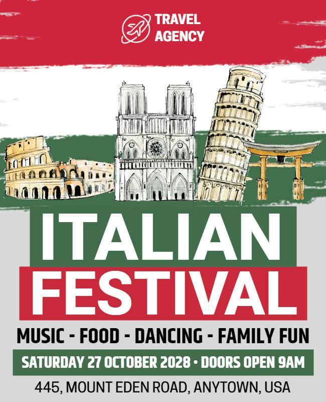 Italian Cultural Festival Event Flyer Template