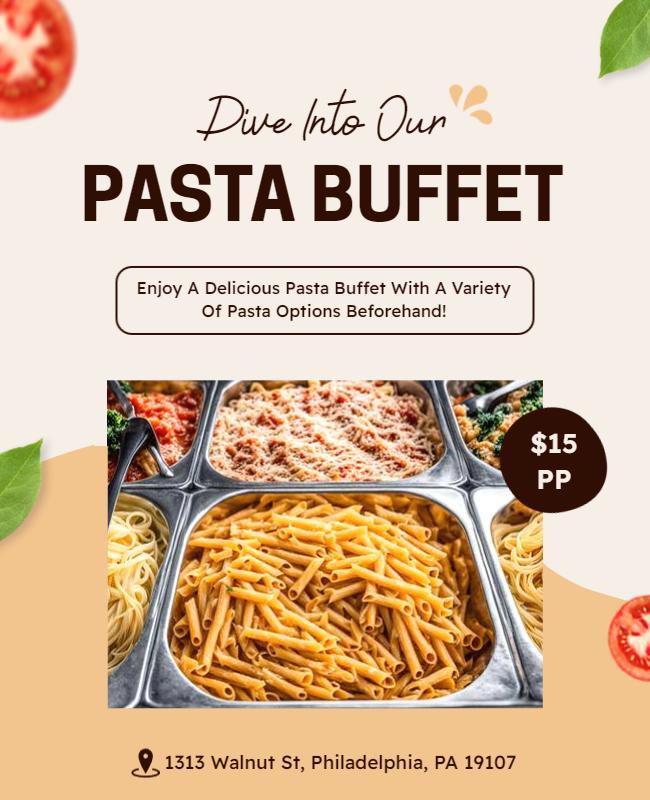 Italian Pasta Buffet Event Flyer Template