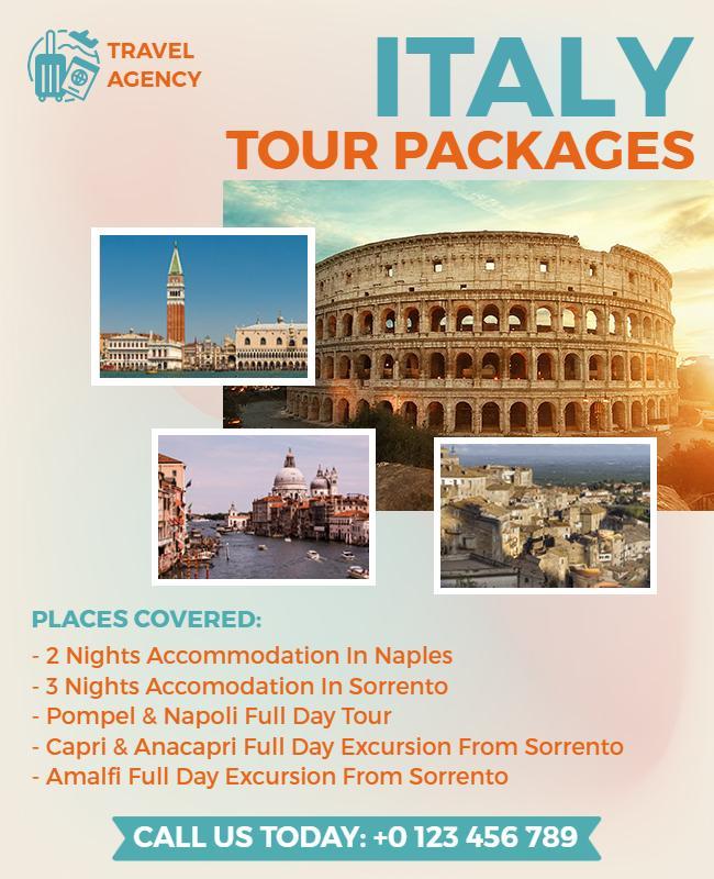 Italy Tour Packages Promotional Flyer Template