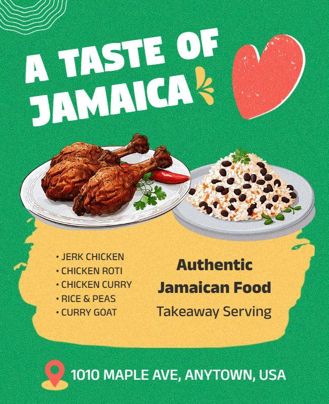 Jamaican Cuisine Takeaway Promotion Flyer Template