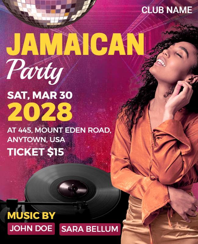 Jamaican Music Party Event Flyer Template