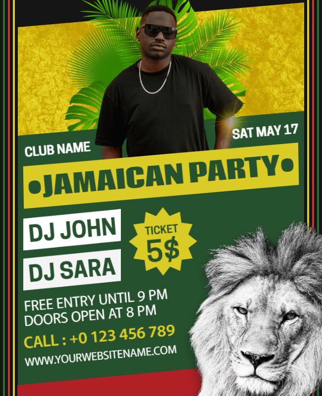 Jamaican Nightclub Party Flyer Template