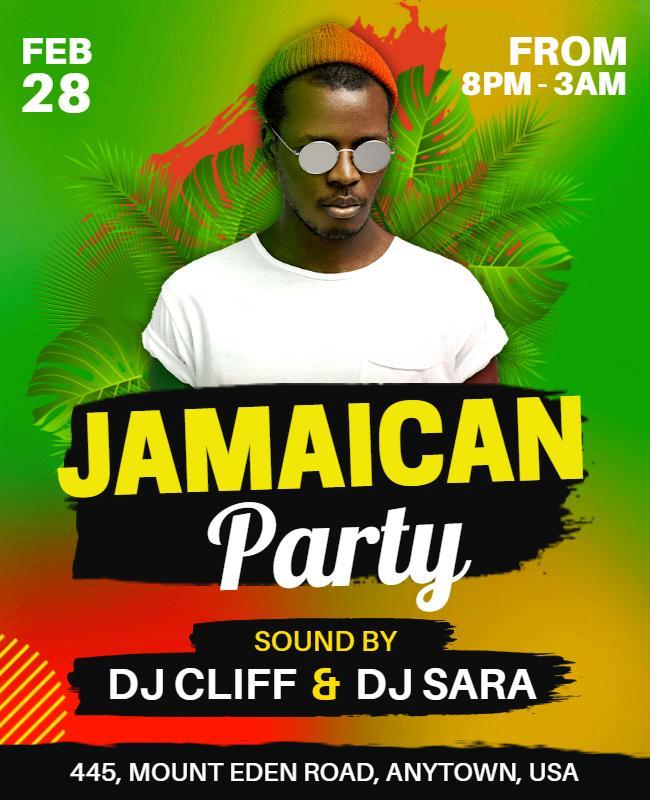 Jamaican Party Music Event Flyer Template