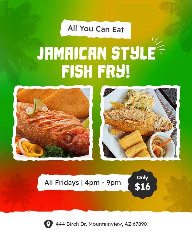 Jamaican Style Fish Fry Event Flyer Template