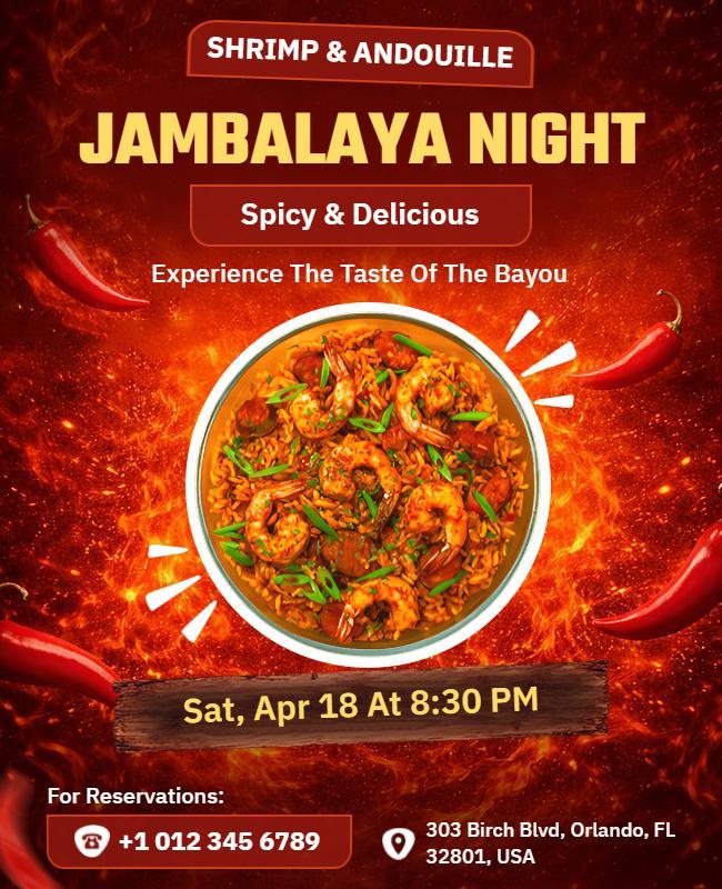 Jambalaya Night Event Celebration Flyer Template
