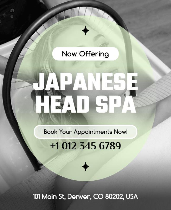 Japanese Head Spa Service Flyer Template