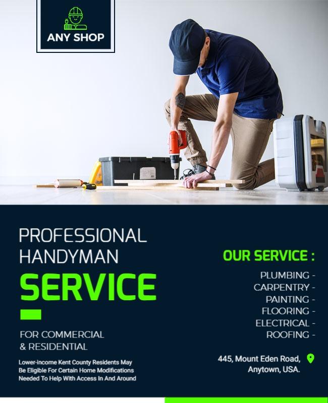 Japanese Laurel Handyman Service Flyer Template