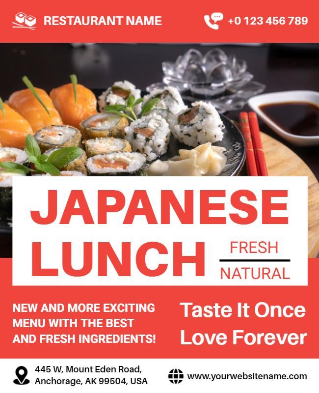 Japanese Sushi Lunch Promotion Flyer Template