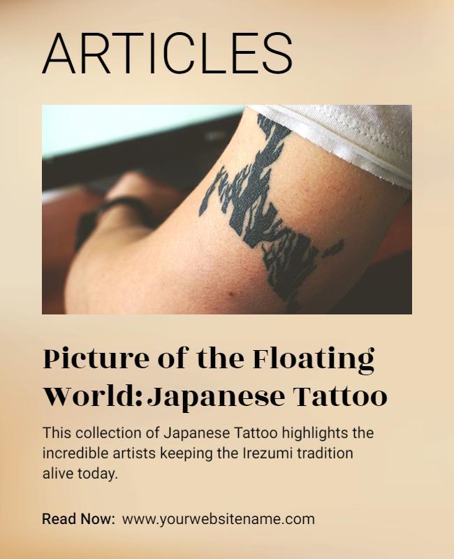 Japanese Tattoo Art Article Promotion Flyer Template